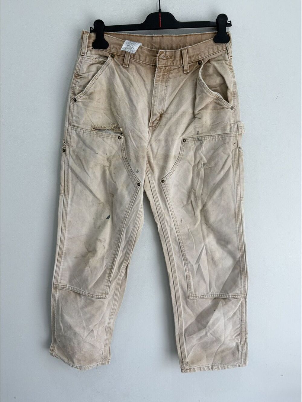 Vintage Carhartt Double Knee Pants Sun Faded Thrashed 31x32